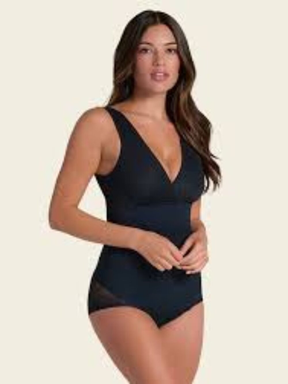 Leonisa Women's Sheer Stripe Detail Sculpting Bodysuit 018517